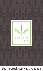 premium and healthy food poster with leafs wreath vector illustration design