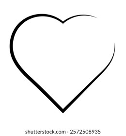 Premium heart silhouette on white background