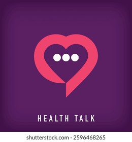 Premium heart talk logo design. Health talk corporate logo template. vector.