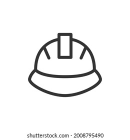 Premium helmet line icon for app, web and UI. Vector stroke sign isolated on a white background. Outline icon of helmet in trendy style.