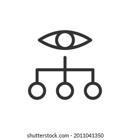 Icono de línea jerárquica premium para aplicación, web y interfaz de usuario. Signo de trazo vectorial aislado en un fondo blanco. Icono de contorno de jerarquía en estilo de moda.