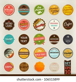 Premium and High Quality retro Labels collection | Vintage design | Big set