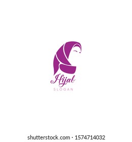 premium hijab logo design concept. Logo for beauty and fashion. woman silhouette with hijab