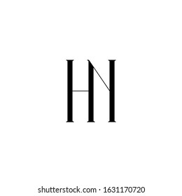 Premium HN Letter Logo design vector.  Illustration of HN Elegance Luxury Letter Design vector