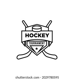 premium hockey club team vector black logo design template isolated white background