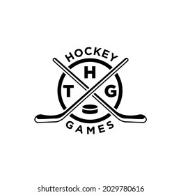 premium hockey club team vector black logo design template isolated white background