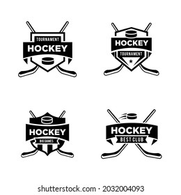 premium hockey club team vector black logo design template isolated white background