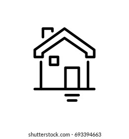 Premium home icon or logo in line style. High quality sign and symbol on a white background. Vector outline pictogram for infographic, web design and app development.