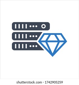 Premium hosting service vector icon on white background