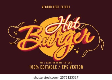 Premium Hot Burger text effects can be edited again, suitable poster, template.