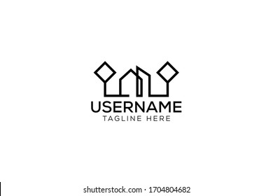 Premium-Hotel- und Restaurantlogo-Vektorillustration-Design mit einfachen, modernen und eleganten Stilen
