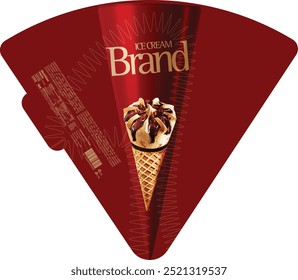 Diseño de etiquetas de empaquetado de cono de helado de Premium - eps
