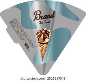 Premium Ice Cream Cone Packaging Label Design - eps
