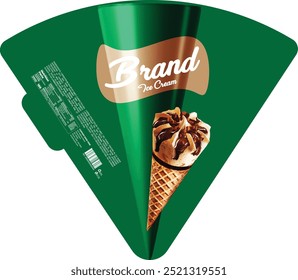 Premium Ice Cream Cone Packaging Label Design - eps
