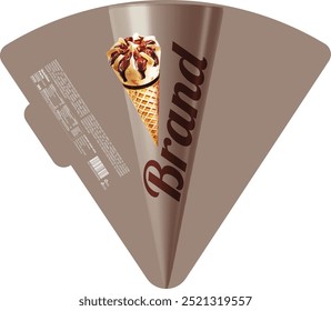 Premium Ice Cream Cone Packaging Label Design - eps
