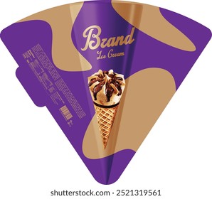 Premium Ice Cream Cone Packaging Label Design - eps
