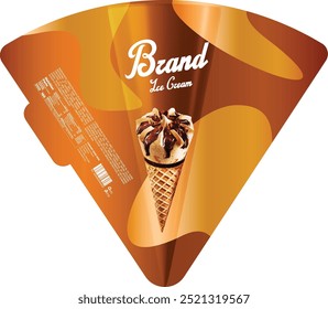 Premium Ice Cream Cone Packaging Label Design - eps
