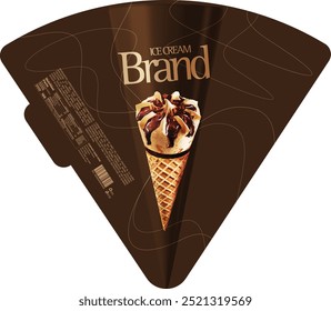 Premium Ice Cream Cone Packaging Label Design - eps
