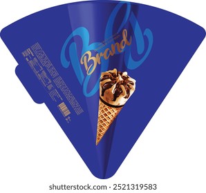 Premium Ice Cream Cone Packaging Label Design - eps
