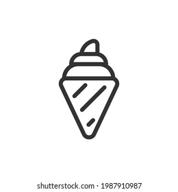 Premium ice cream line icon for app, web and UI. Vector stroke sign isolated on a white background. Outline icon of ice cream in trendy style.