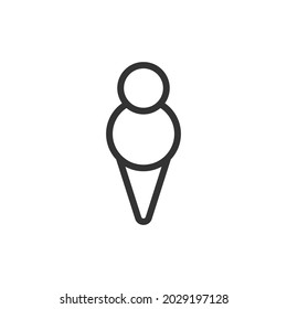 Premium ice cream line icon for app, web and UI. Vector stroke sign isolated on a white background. Outline icon of ice cream in trendy style.