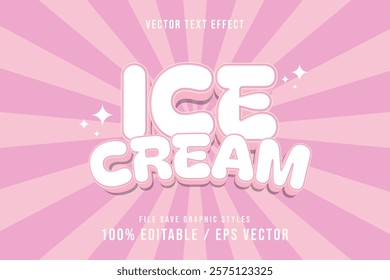 Premium Ice Cream text effects can be edited again, suitable poster, template.