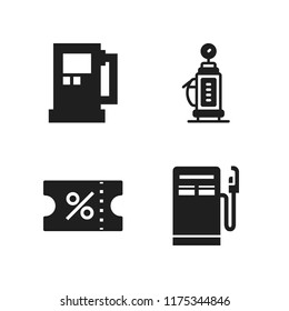 premium icon. 4 premium vector icons set. gas station and coupon icons for web and design about premium theme