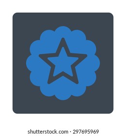 Premium icon from Award Buttons OverColor Set. Icon style is smooth blue colors, flat rounded square button, white background.