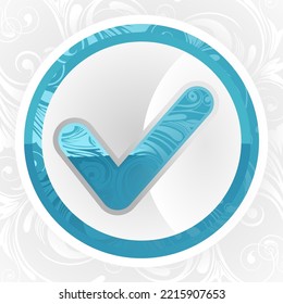 premium icon batik accept button design concept image