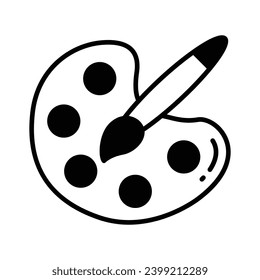 Premium icon of color palette in trendy style, painting tools