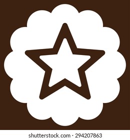 Premium icon from Competition & Success Bicolor Icon Set. Vector style: flat symbols, white color, rounded angles, brown background.