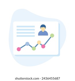 Icono premium del rendimiento de los empleados en estilo plano