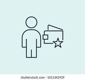 Premium icon line isolated on clean background. Rich man concept drawing icon line in modern style. Vector illustration for your web site mobile logo app UI design.
