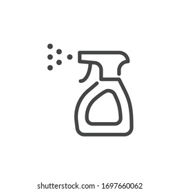 Premium Icon on Anti-Bacterial Alcohol Agent, Sanitizer. Such Line Sign as Bottle Spray. Custom Vector Icon Household Chemicals in Outline Style. Cleaning and Disinfection.