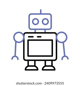 Premium-Symbol für Roboterspielzeugvektorgrafik im modernen Design