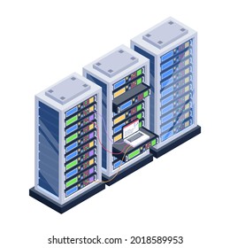 Premium-Icon für Servermanagement in isometrischem Design