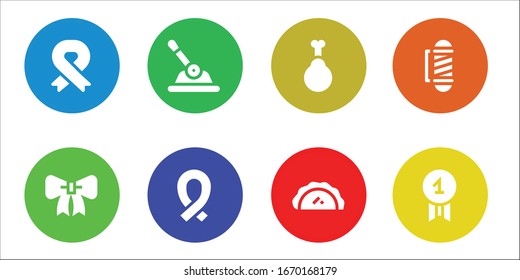 conjunto de iconos premium. 8 iconos premium rellenos.  Iconos modernos sencillos, como: Cinta, control, pollo, pastelería, barbero, calidad