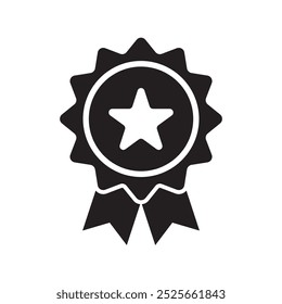 premium icon star label black vector graphic design isolated white background