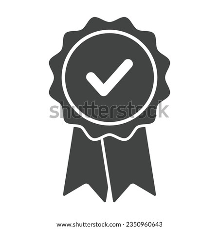 Premium Icon Vector, Rosette Award Vector, Verified Icon, Approval Vector Sign, Medal Of Winner Symbol, Check And Tick Mark, Best Practice, Guarantee, Certification Badge, Sports And Competition