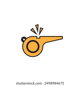 Premium icon of whistle, a referee whistle vector design