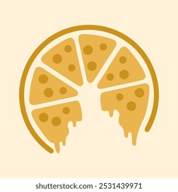 Ícones Premium | Ilustração do vetor do logotipo da pizza, emblema da comida rápida da pizza, ícone das vendas de pizzas.