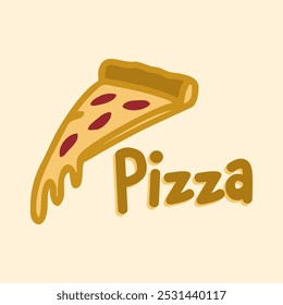 Ícones Premium | Ilustração do vetor do logotipo da pizza, emblema da comida rápida da pizza, ícone das vendas de pizzas.