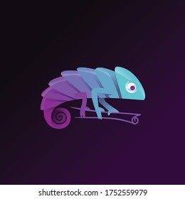 premium illustration chameleon vector logo