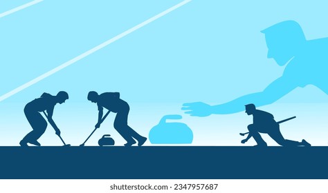 Premium Illustration of curling sport players playing together best for your digital graphic and print	