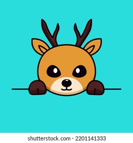 Premium illustration of cute deer and chibi animal