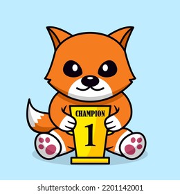 Premium illustration cute fox   chibi animal