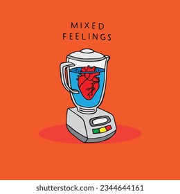 Premium illustration design mixed feeling editable eps
