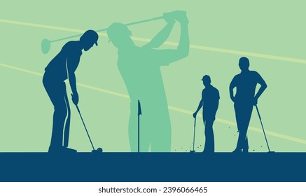 Premium Illustration of golfers playing together best for your digital graphic and print
