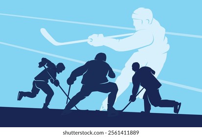 Premium Illustration of ice hockey players playing together best for your digital graphic and print	