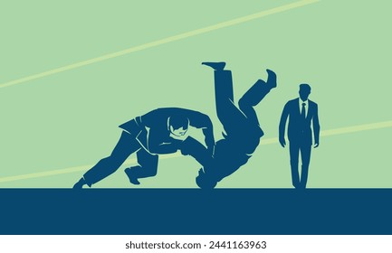 Premium Illustration of judo match best for your digital graphic and print